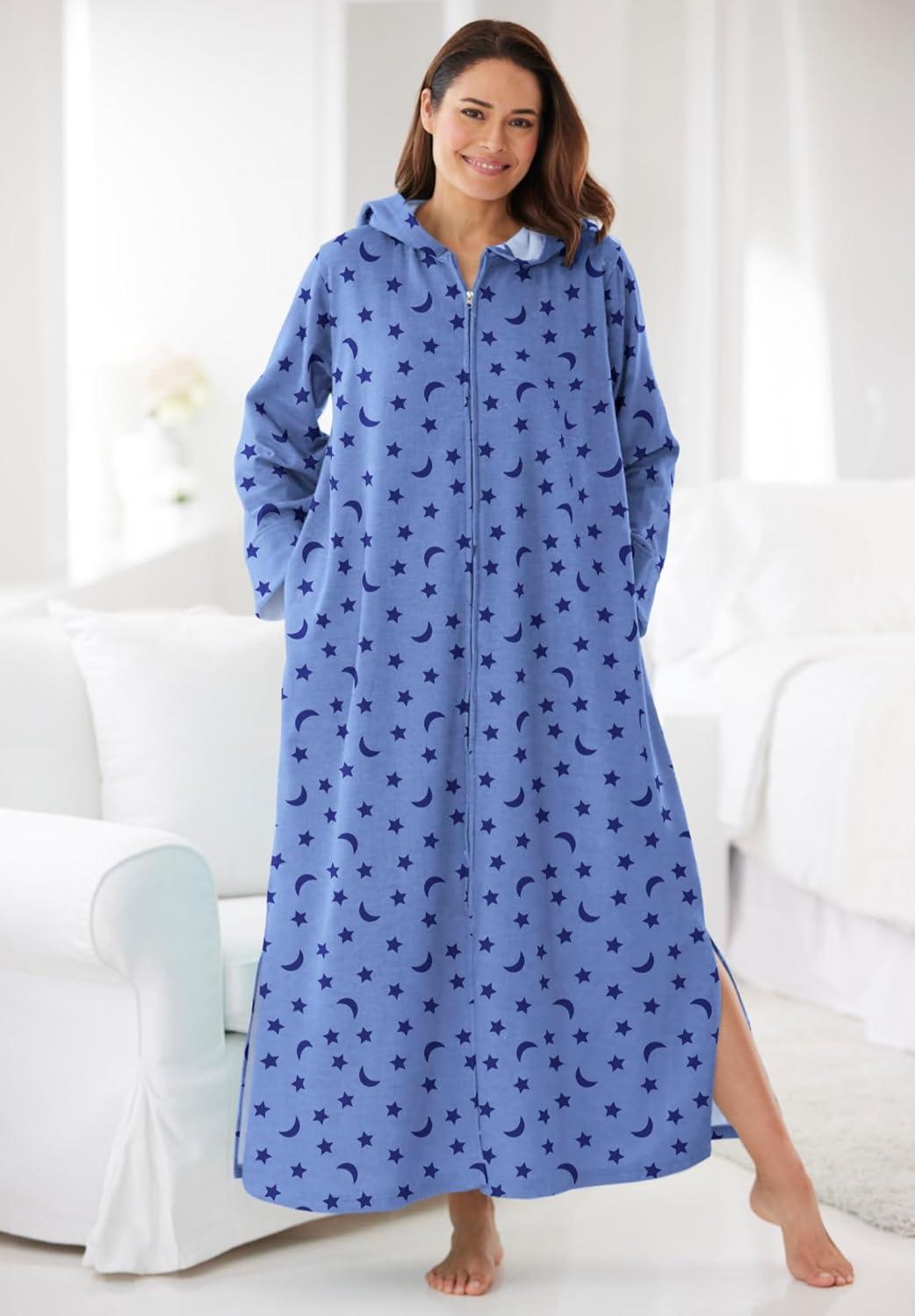 imageDreams ampamp Co Plus Size Long Hooded Fleece Sweatshirt RobeWaterfall Hearts