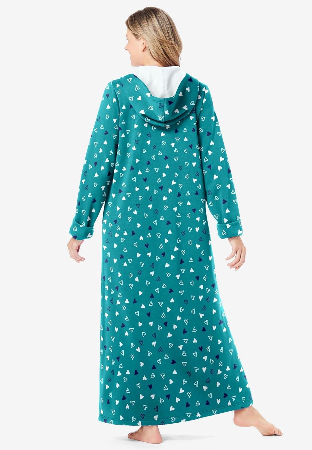 imageDreams ampamp Co Plus Size Long Hooded Fleece Sweatshirt RobeWaterfall Hearts