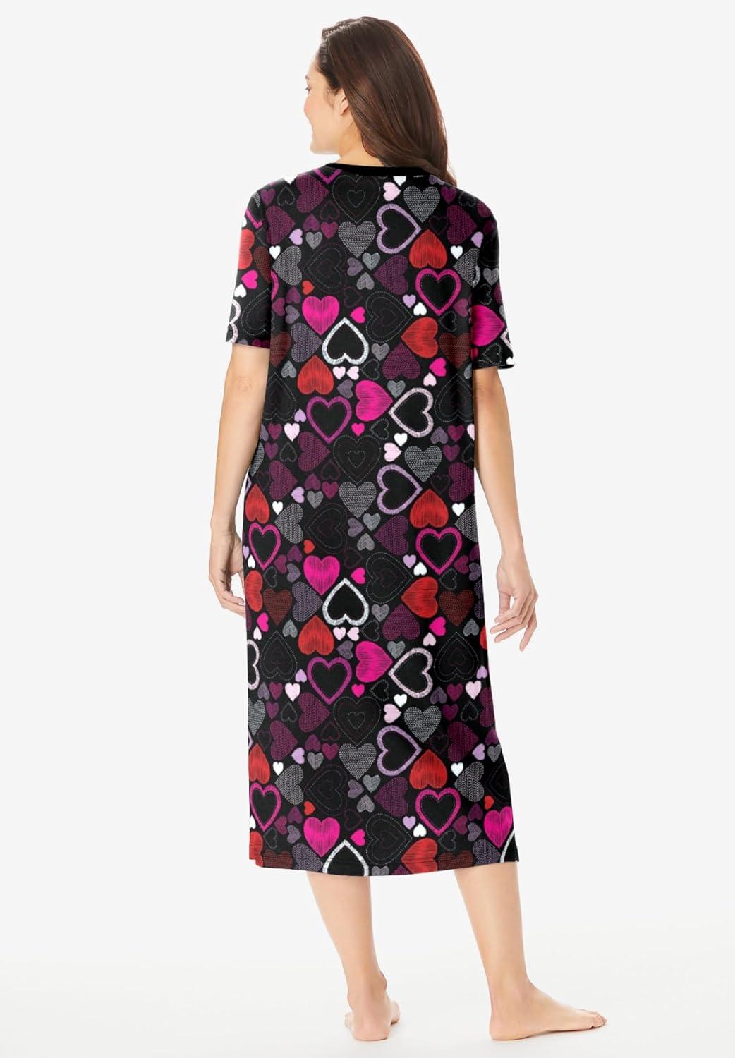 imageDreams ampamp Co Plus Size Long Print SleepshirtBlack Multi Hearts