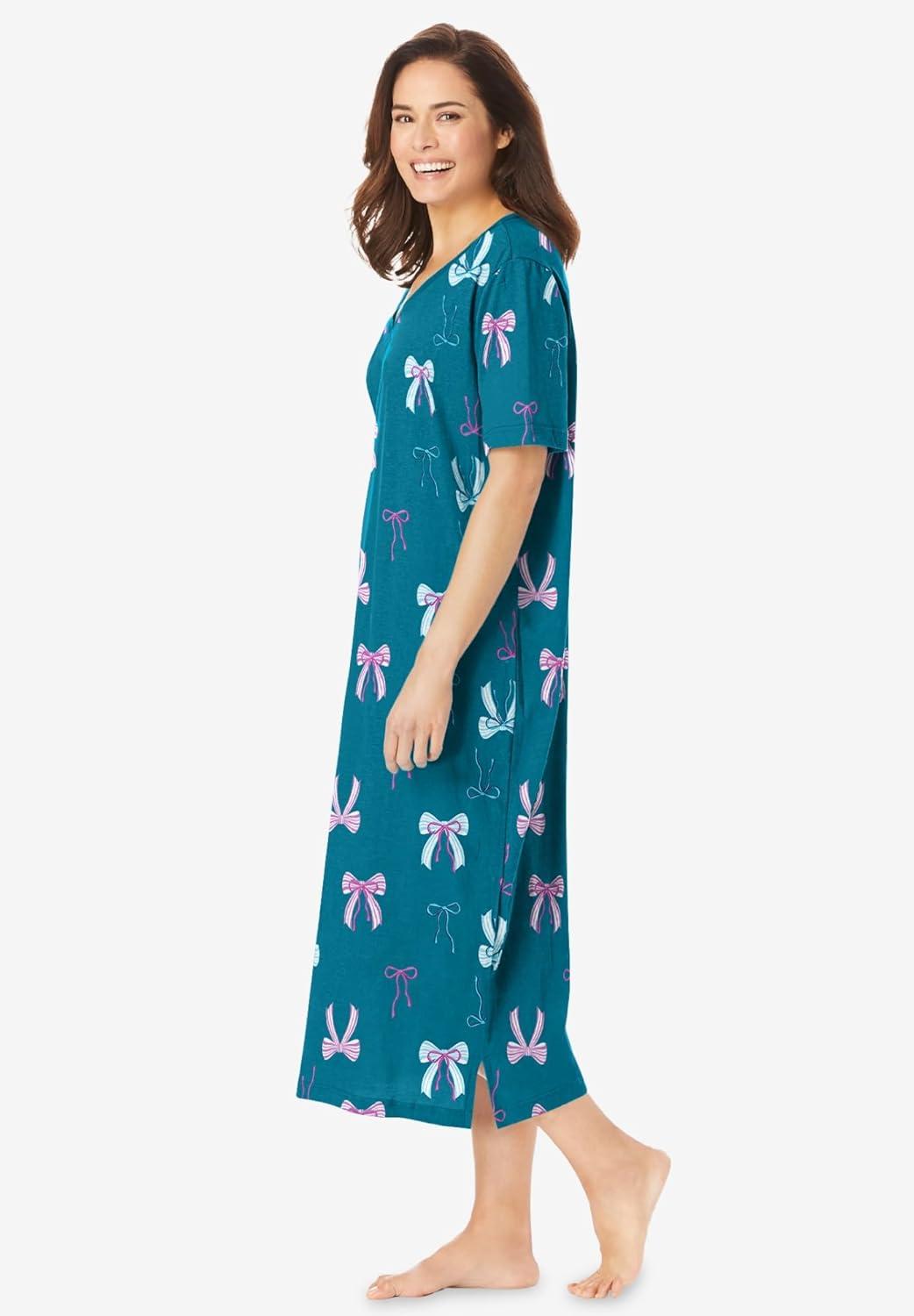 imageDreams ampamp Co Plus Size Long Print SleepshirtDeep Teal Bows