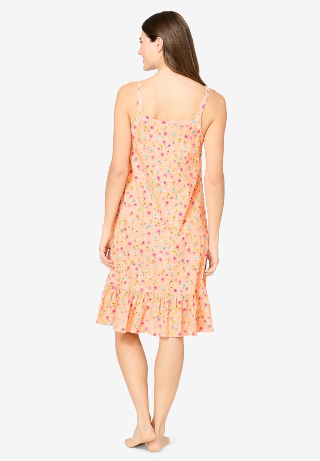 imageDreams ampamp Co Plus Size Sleeveless Knit Chemise SleepshirtHoney Peach Floral