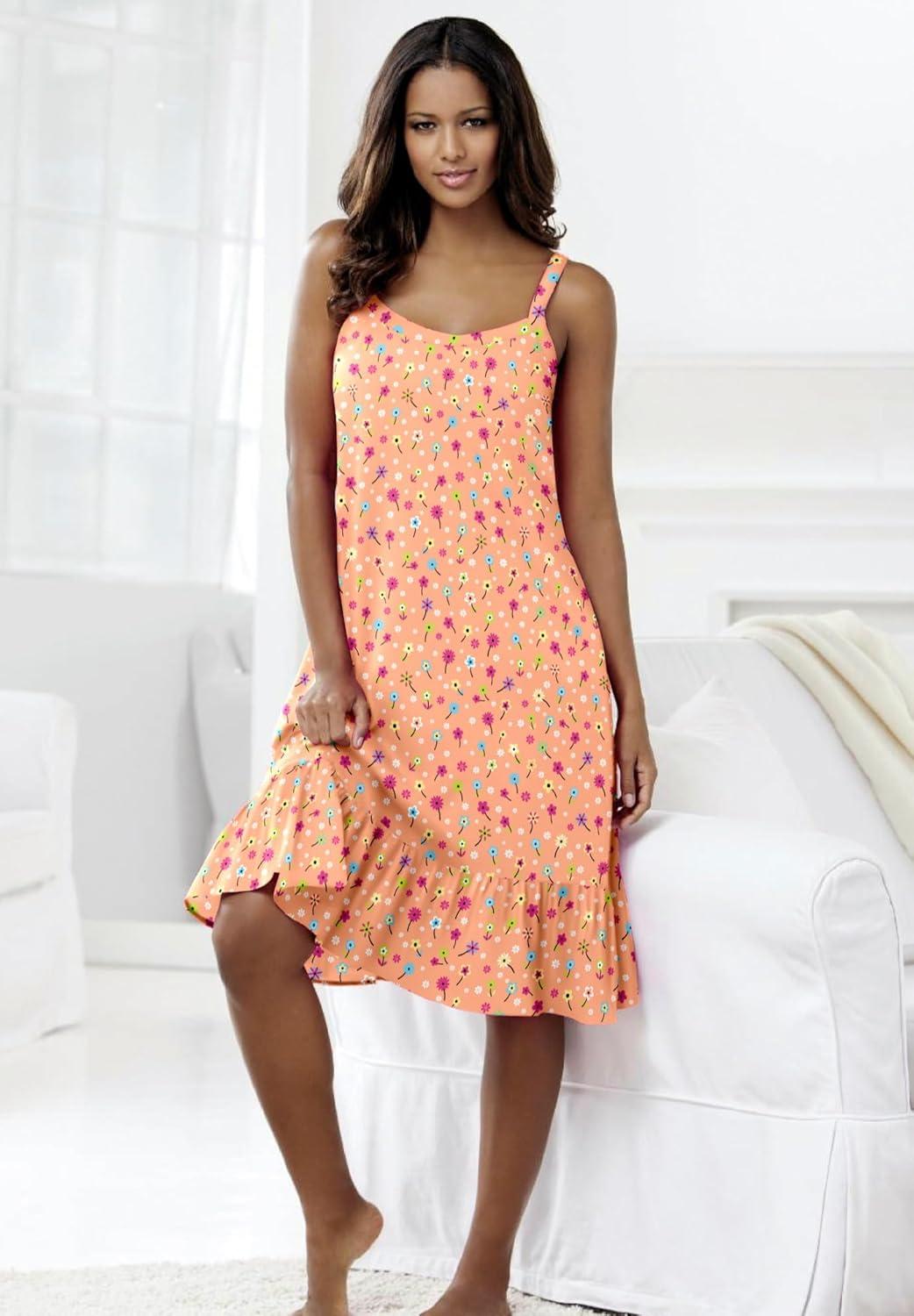 imageDreams ampamp Co Plus Size Sleeveless Knit Chemise SleepshirtHoney Peach Floral