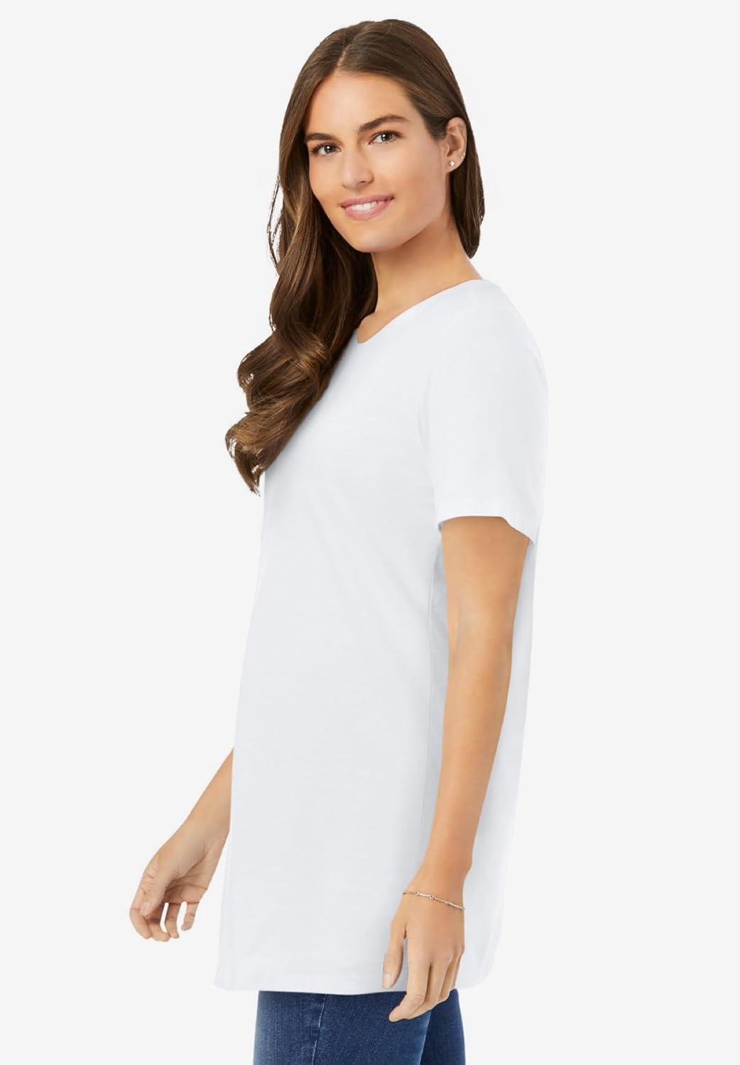 imageWoman Within Plus Size Perfect Crewneck TunicWhite