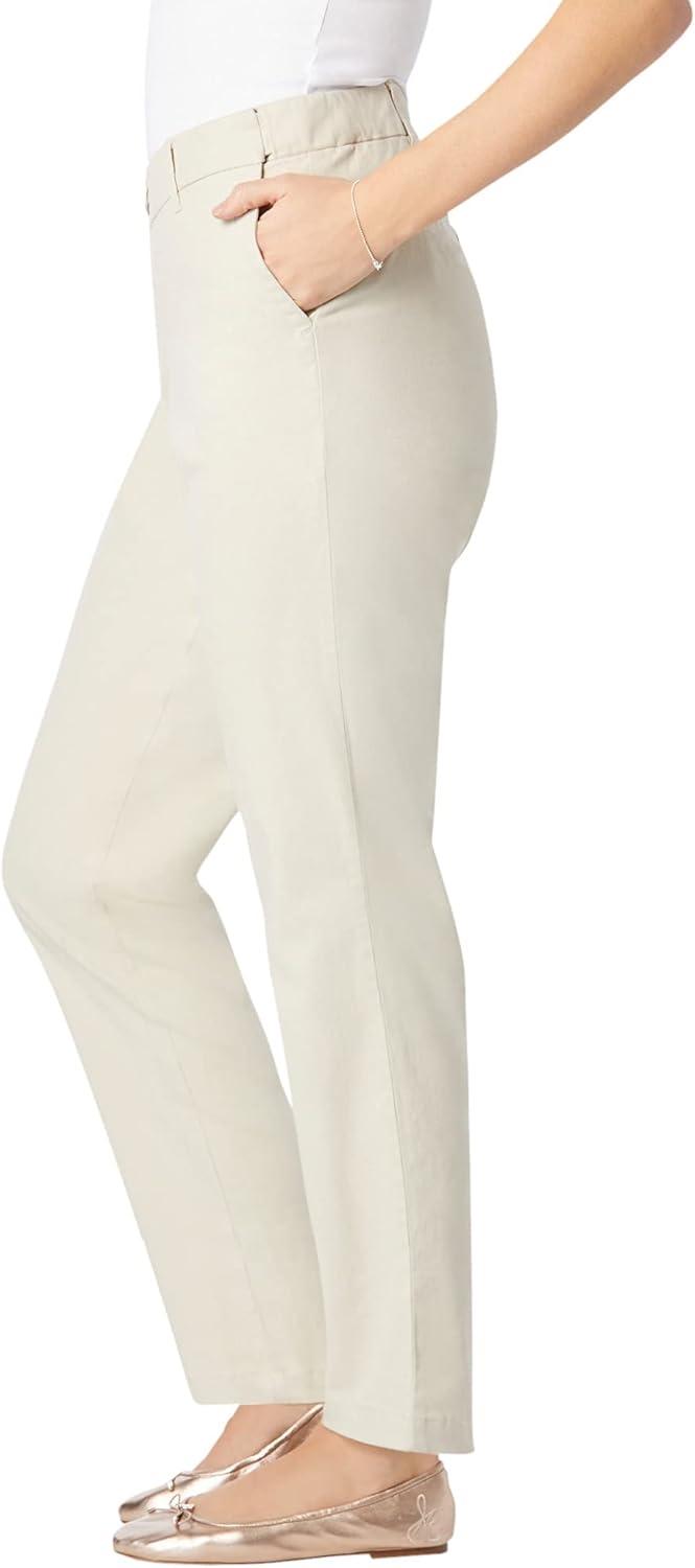 imageWoman Within Plus Size Tall Adjustable Waist StraightLeg ChinoBark