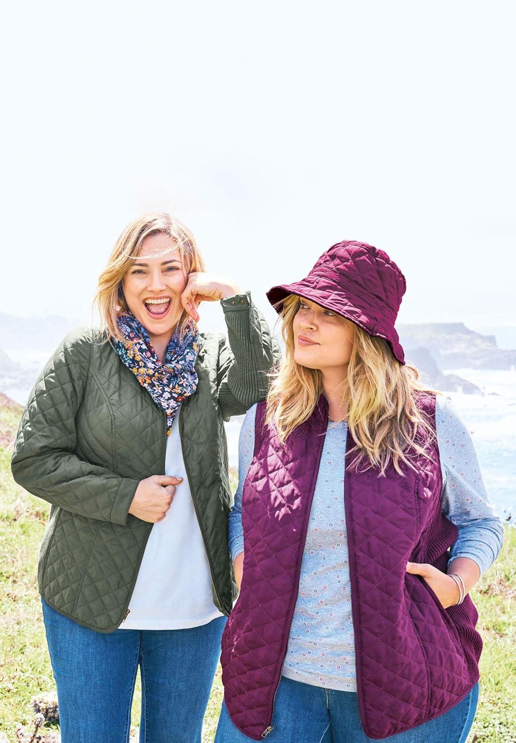 imageWoman Within Plus Size ZipFront Quilted Vest Long Lightweight GiletNavy