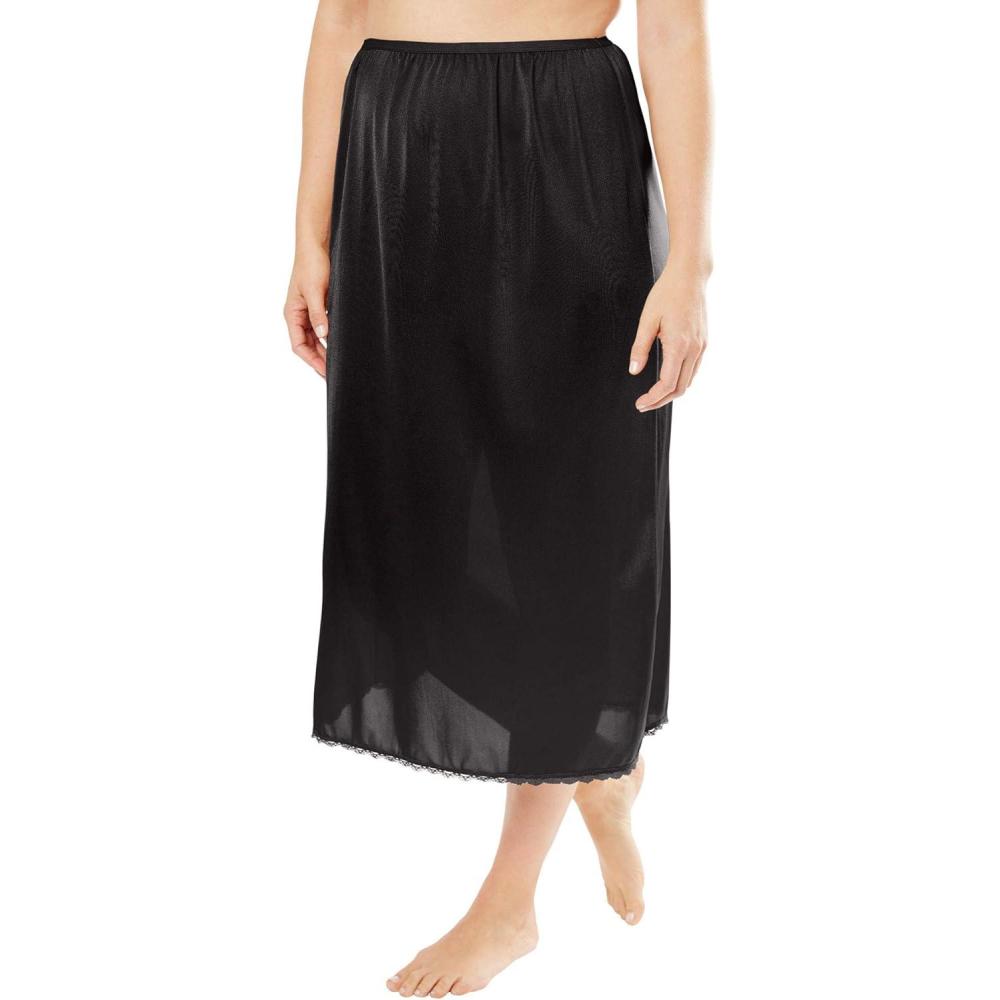 imageComfort Choice Plus Size 2Pack 31quot Half SlipBlack