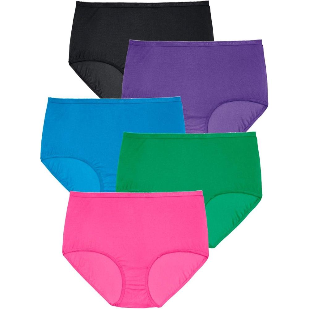 imageComfort Choice Plus Size Cotton Brief 5PackBright Pack