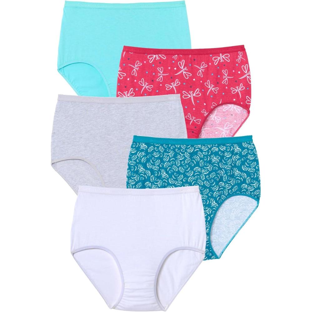 imageComfort Choice Plus Size Cotton Brief 5PackDragonfly Pack