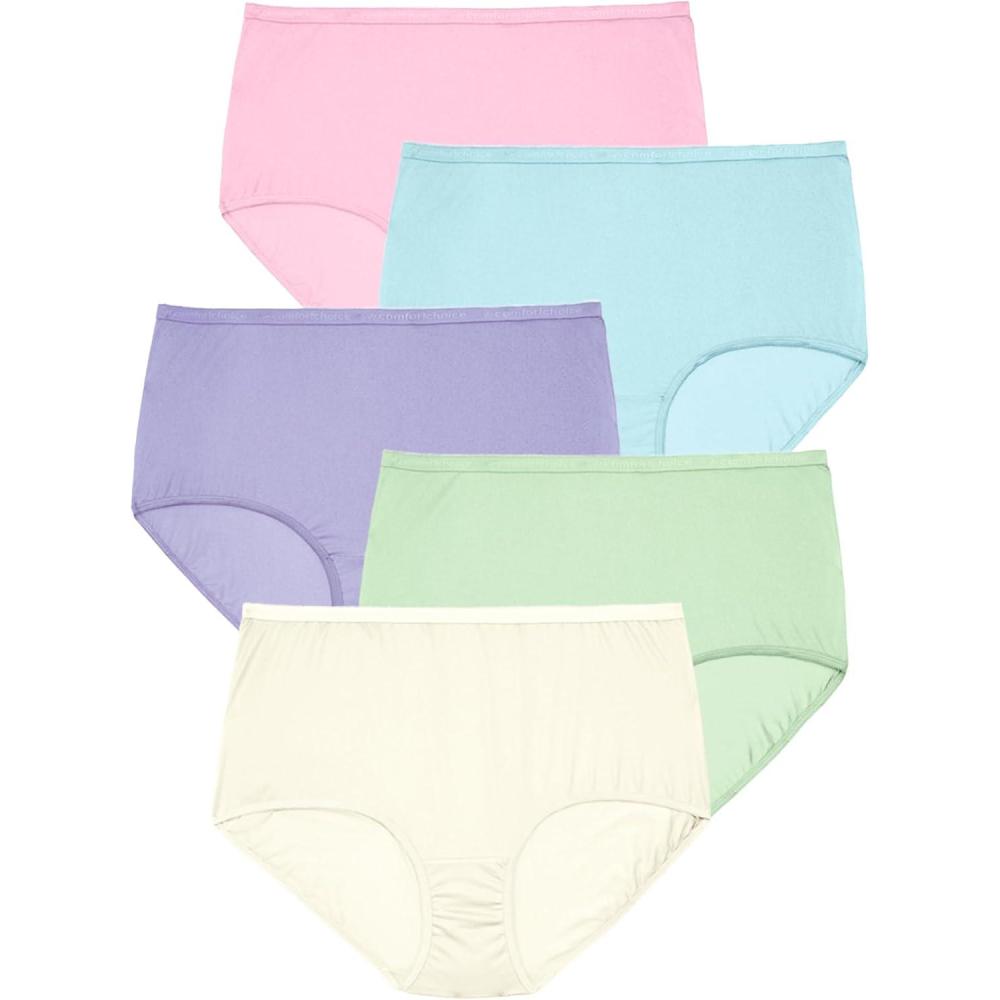 imageComfort Choice Plus Size Cotton Brief 5PackPastel Pack