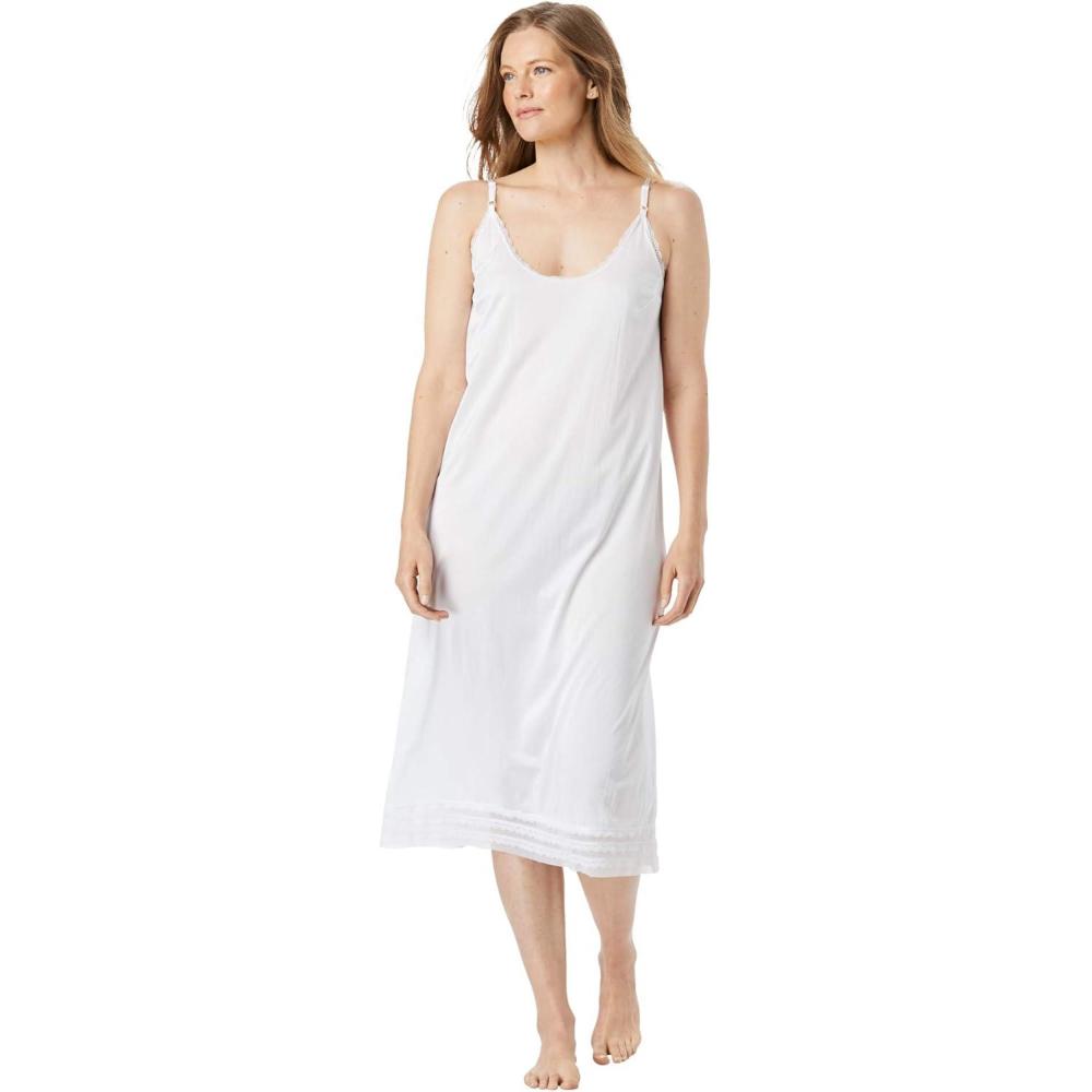 imageComfort Choice Plus Size Full Slip SnipToFit Dress LinerWhite