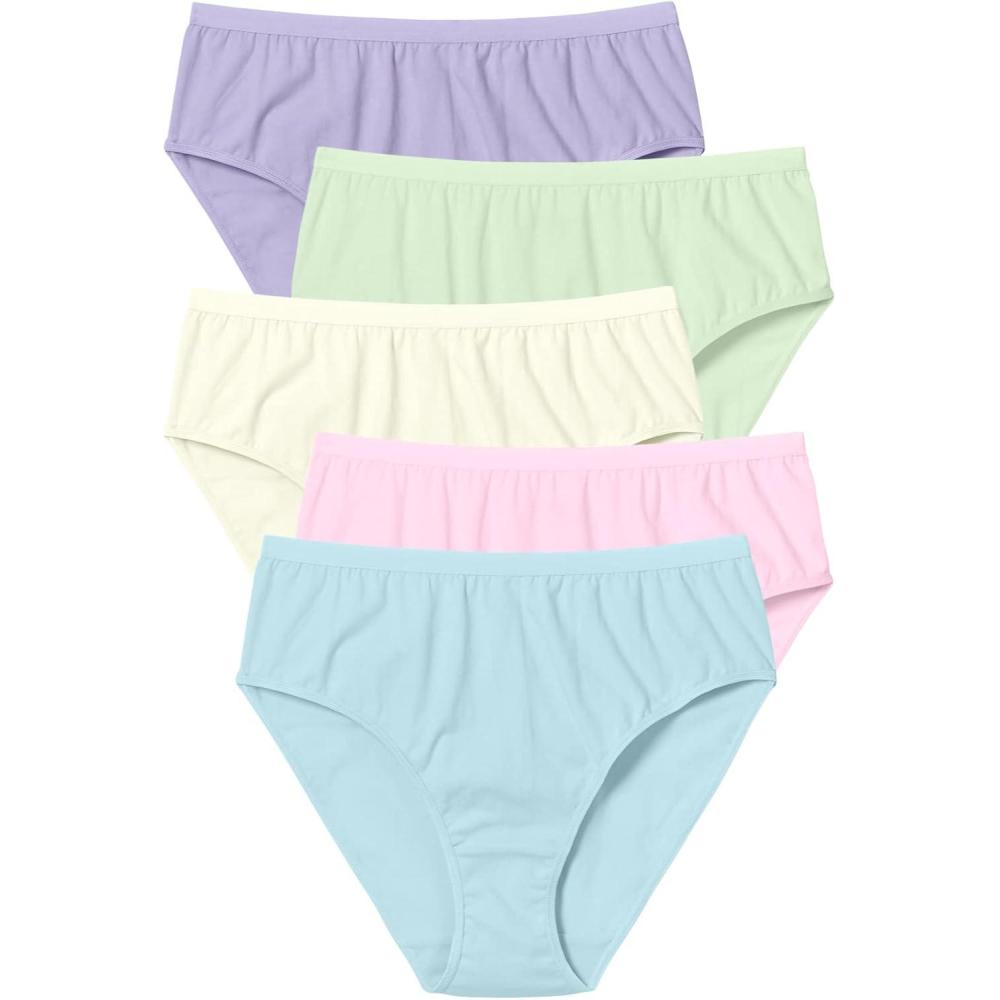imageComfort Choice Plus Size HiCut Cotton Brief 5PackPastel Pack