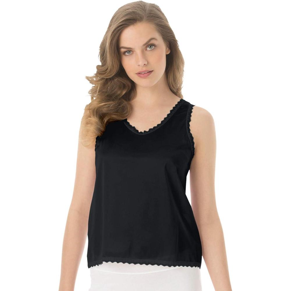 imageComfort Choice Plus Size LaceTrim CamisoleBlack