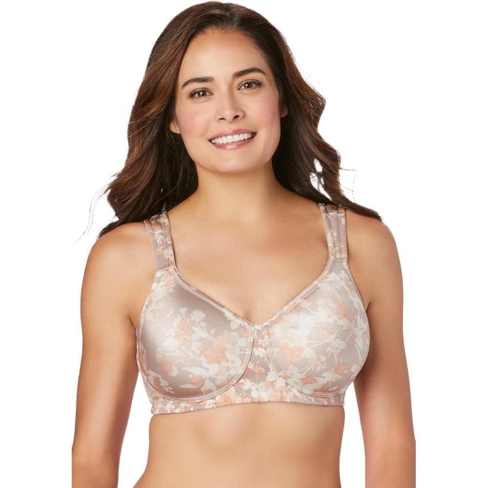 imageComfort Choice Womens Plus Size Microfiber Wireless Lightly Padded TShirtLight Taupe Willow