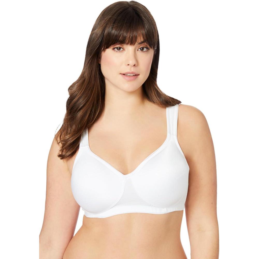 imageComfort Choice Womens Plus Size Microfiber Wireless Lightly Padded TShirtWhite