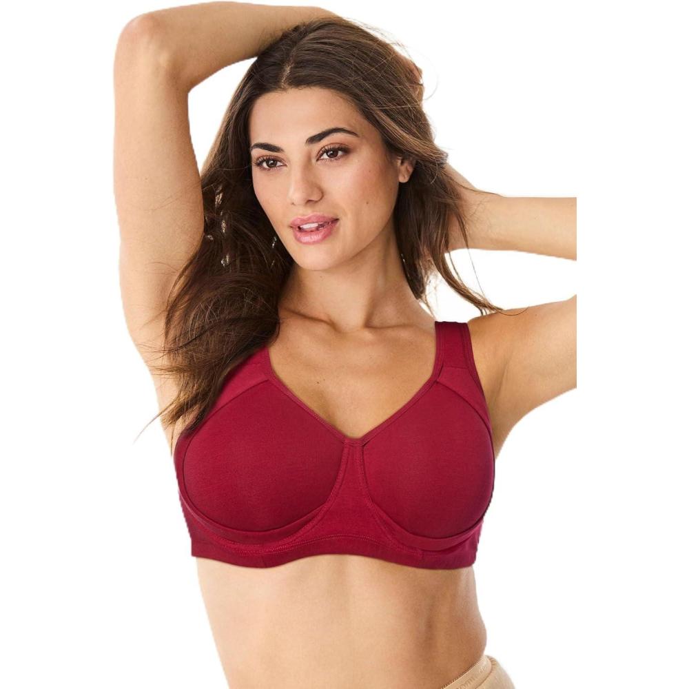 imageComfort Choice Womens Plus Size Out Wire BraBurgundy