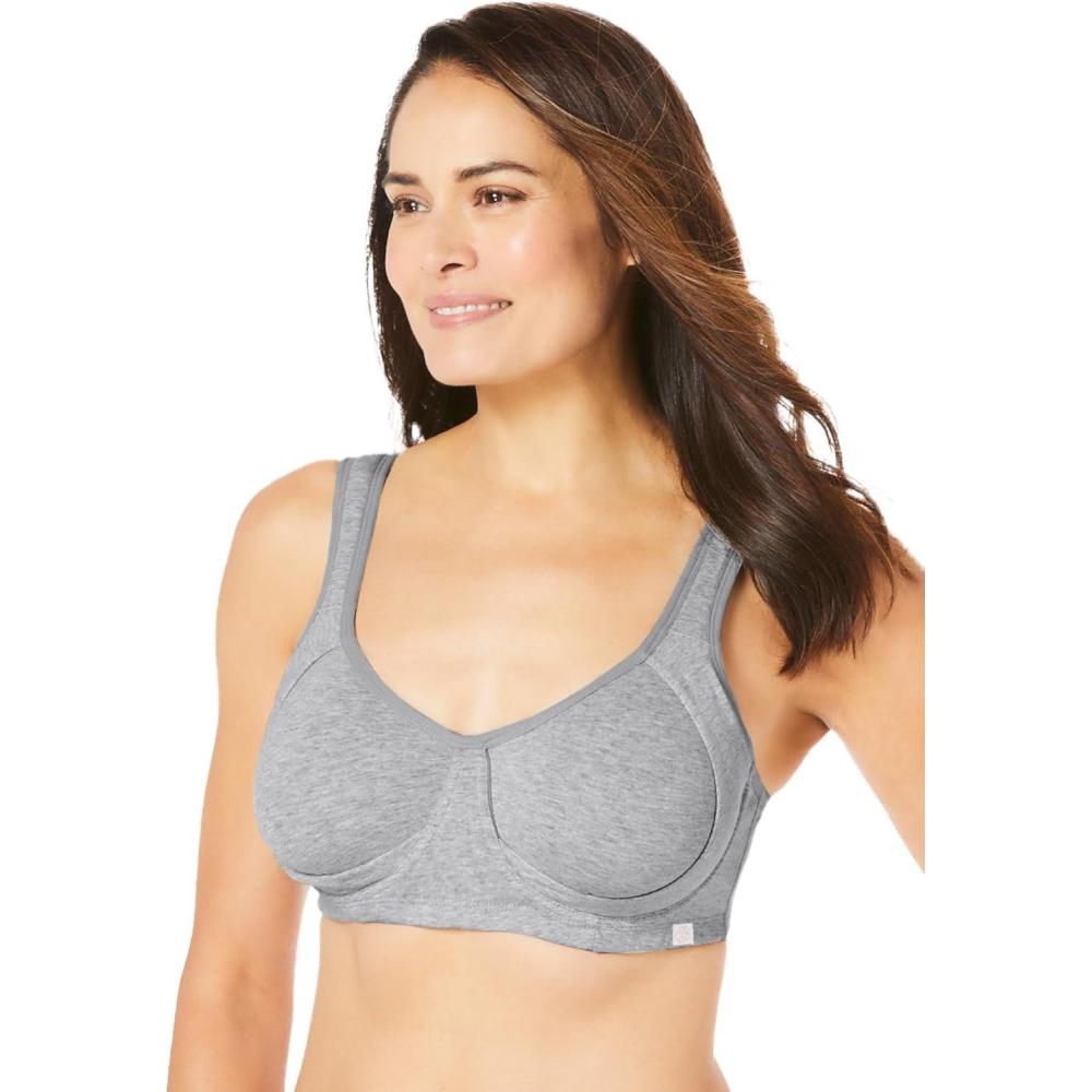 imageComfort Choice Womens Plus Size Out Wire BraHeather Grey