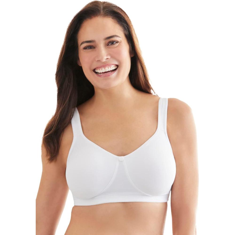 imageComfort Choice Womens Plus Size Wireless Microfiber TShirt BraWhite