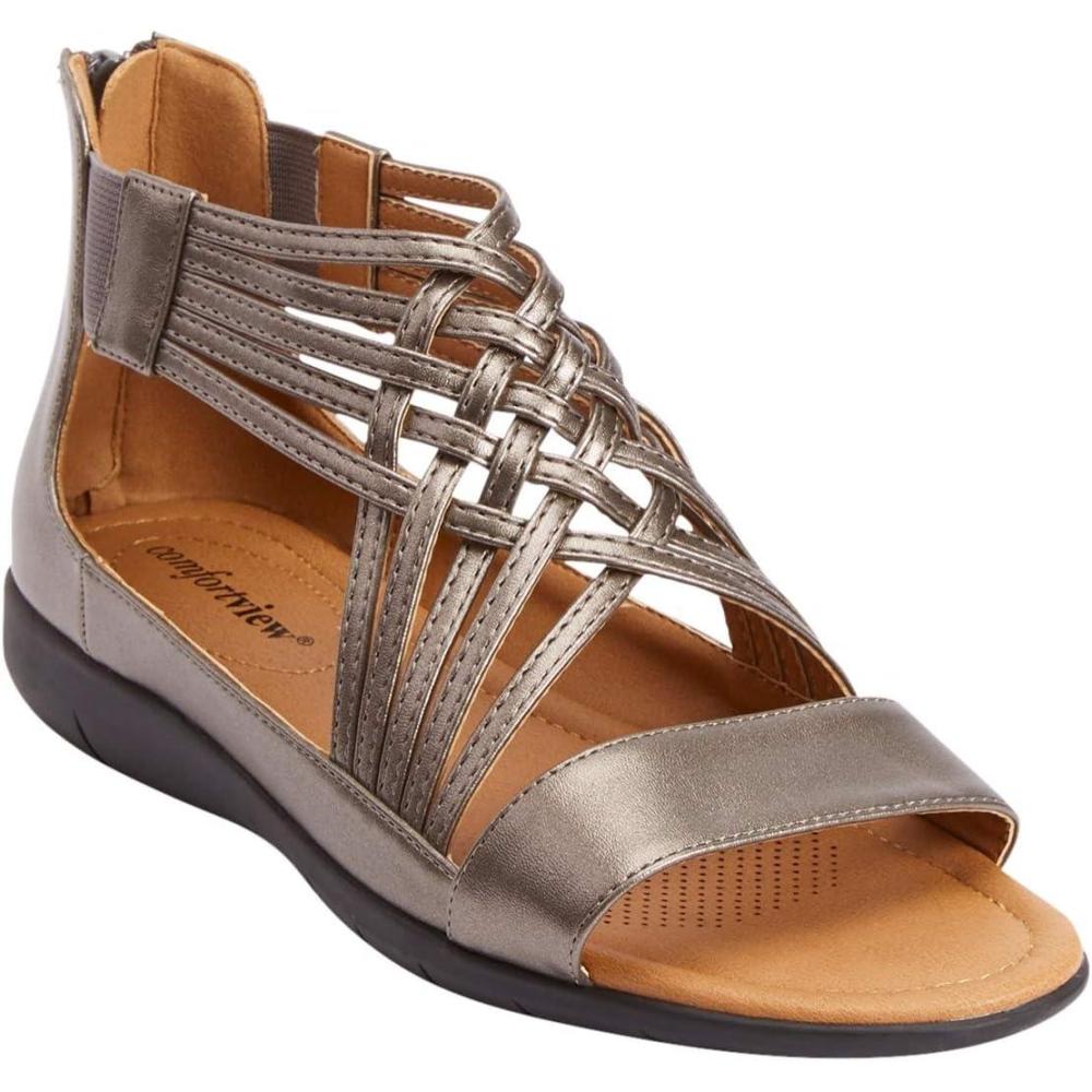 imageComfortview Womens Wide Width Alicia SandalGunmetal