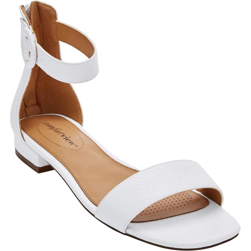 imageComfortview Womens Wide Width The Alora SandalWhite