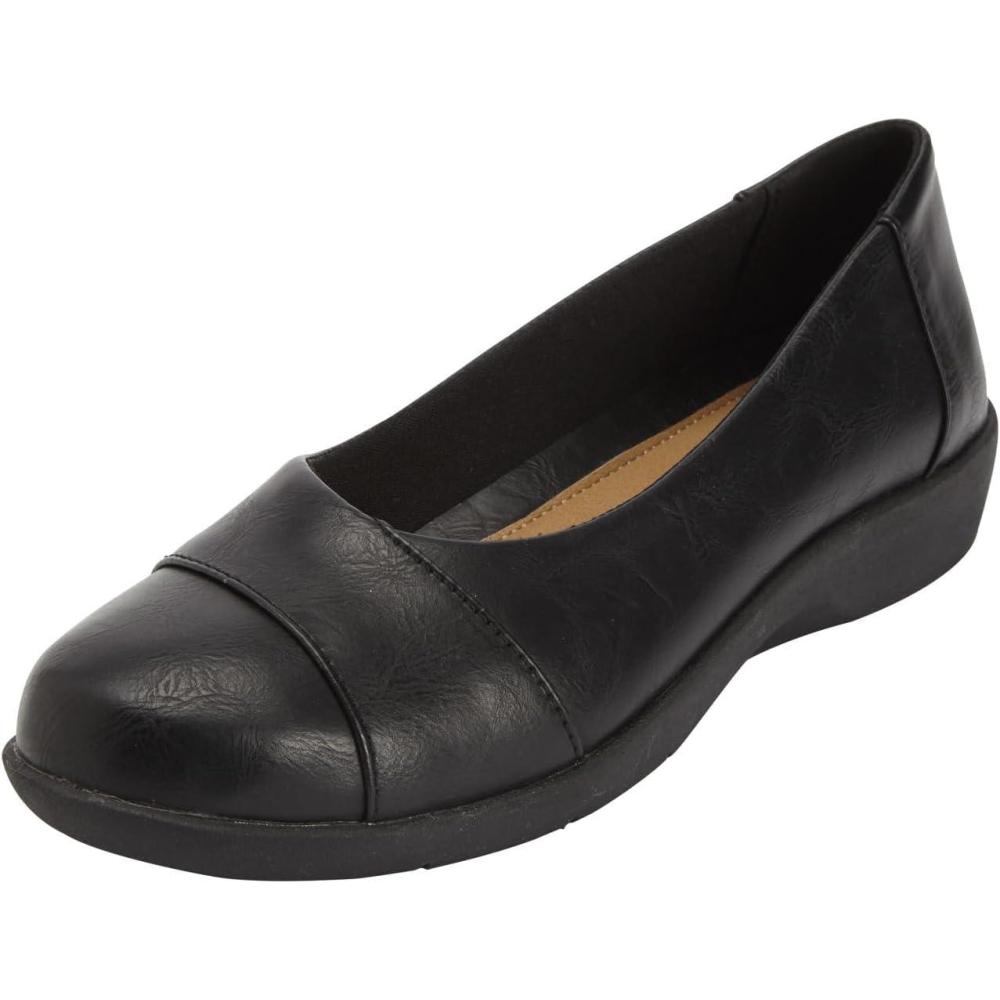 imageComfortview Womens Wide Width The Gab FlatBlack