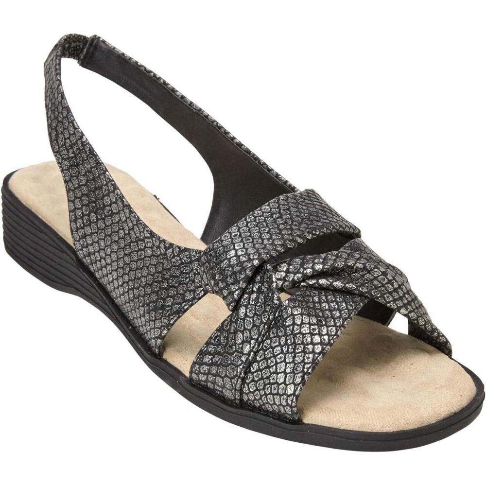 imageComfortview Womens Wide Width The Pearl SandalBlack