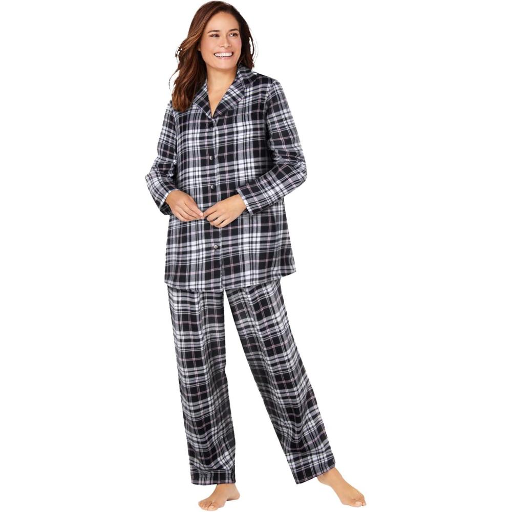 imageDreams ampamp Co Plus Size Classic Flannel Pajama SetBlack Plaid