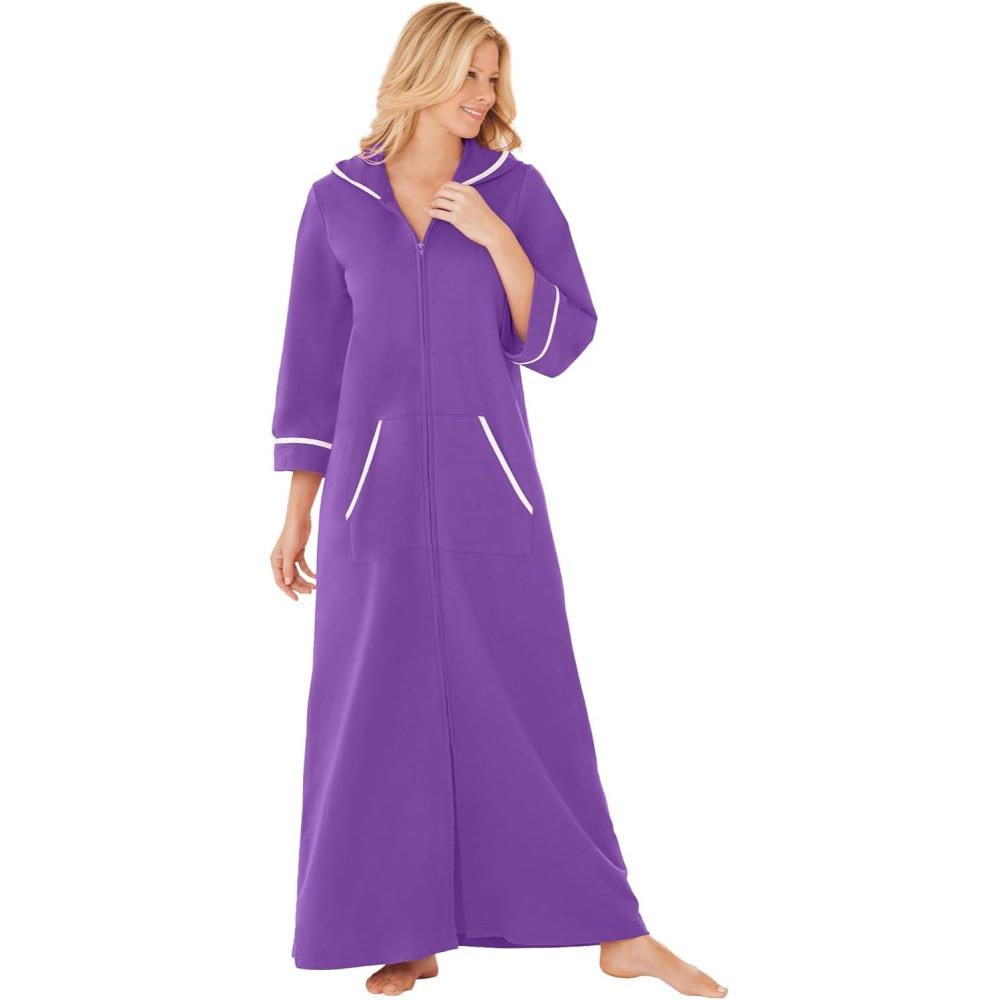 imageDreams ampamp Co Plus Size Long French Terry RobePlum Burst