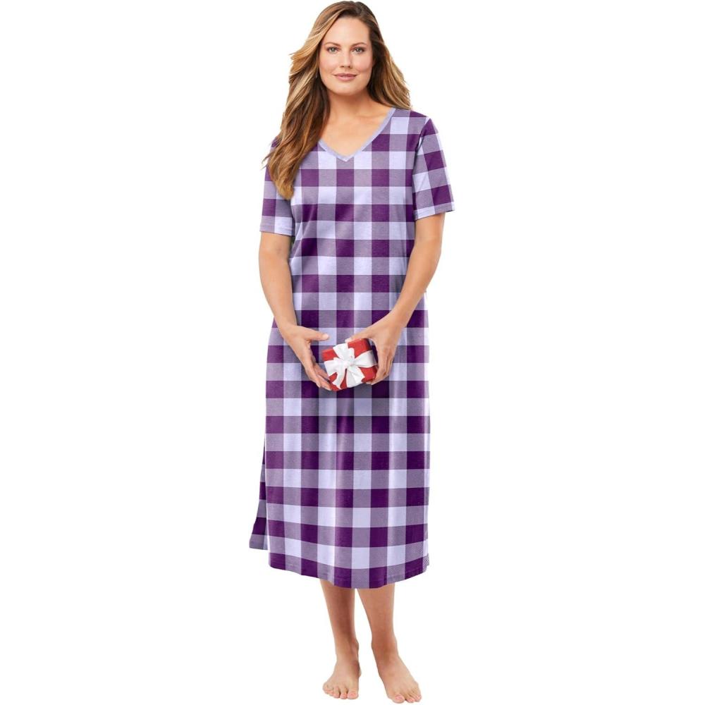 imageDreams ampamp Co Plus Size Long Print SleepshirtLilac Grape Buffalo