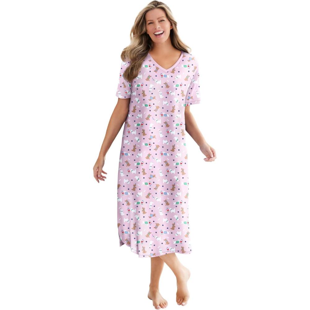 imageDreams ampamp Co Plus Size Long Print SleepshirtPink Spring Dog