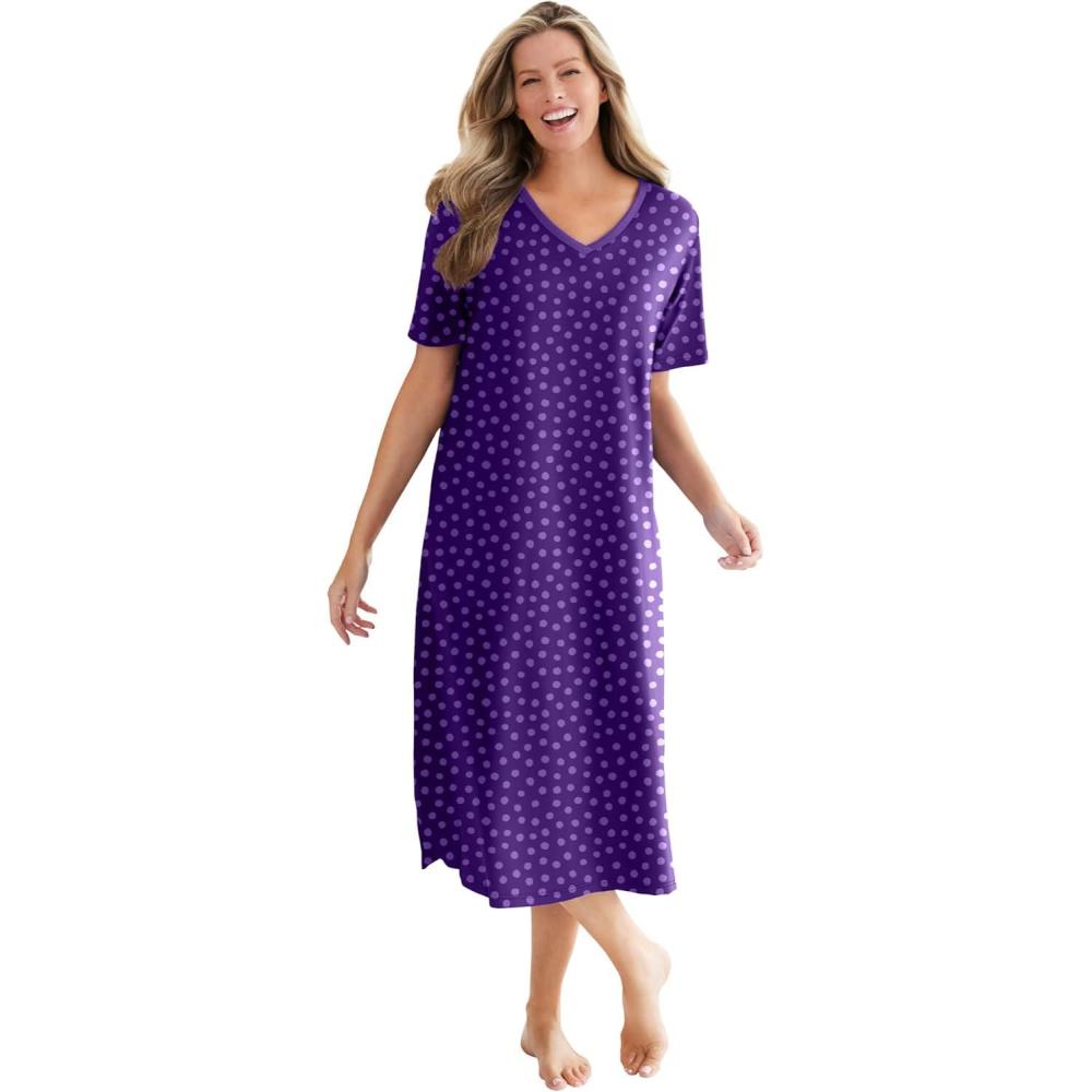 imageDreams ampamp Co Plus Size Long Print SleepshirtPlum Burst Dot