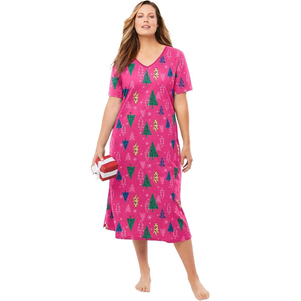 imageDreams ampamp Co Plus Size Long Print SleepshirtRaspberry Sorbet Animal Tree