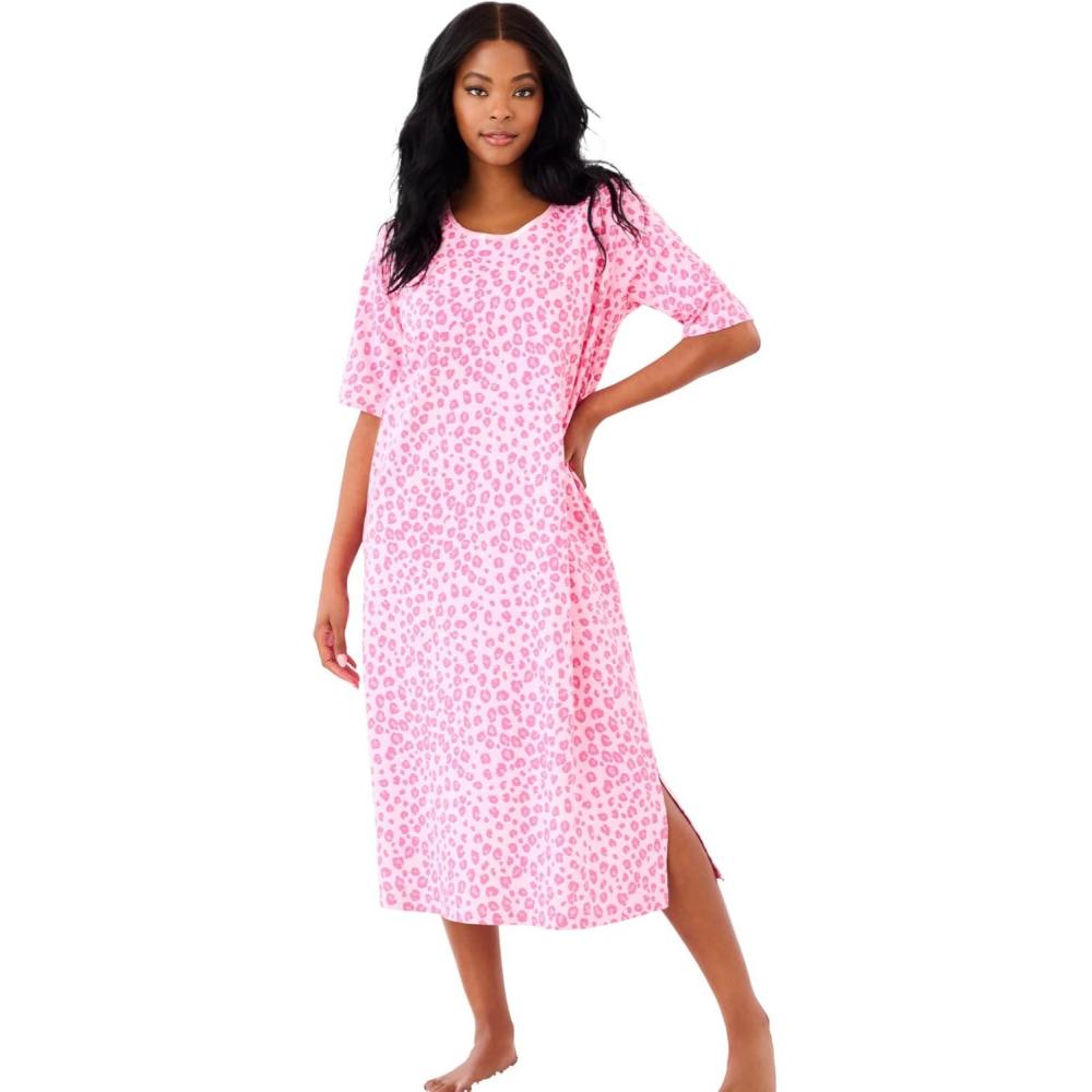 imageDreams ampamp Co Plus Size Long Tagless SleepshirtPink Leopard