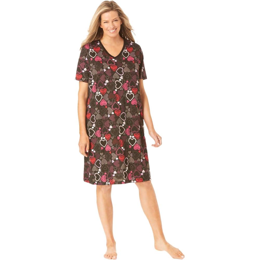 imageDreams ampamp Co Plus Size Print SleepshirtBlack Multi Hearts