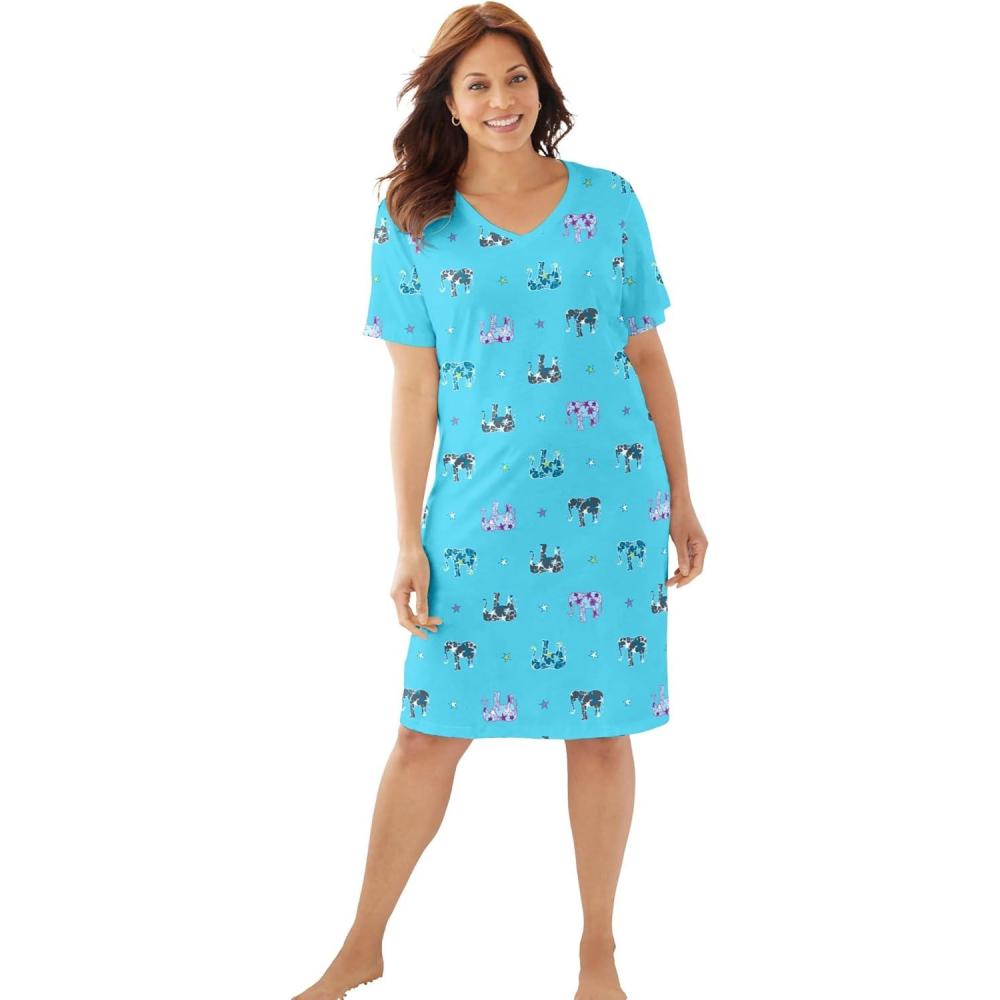 imageDreams ampamp Co Plus Size Print SleepshirtCaribbean Blue Elephant