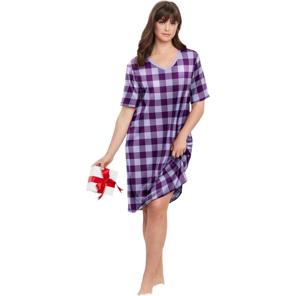 imageDreams ampamp Co Plus Size Print SleepshirtLilac Grape Buffalo
