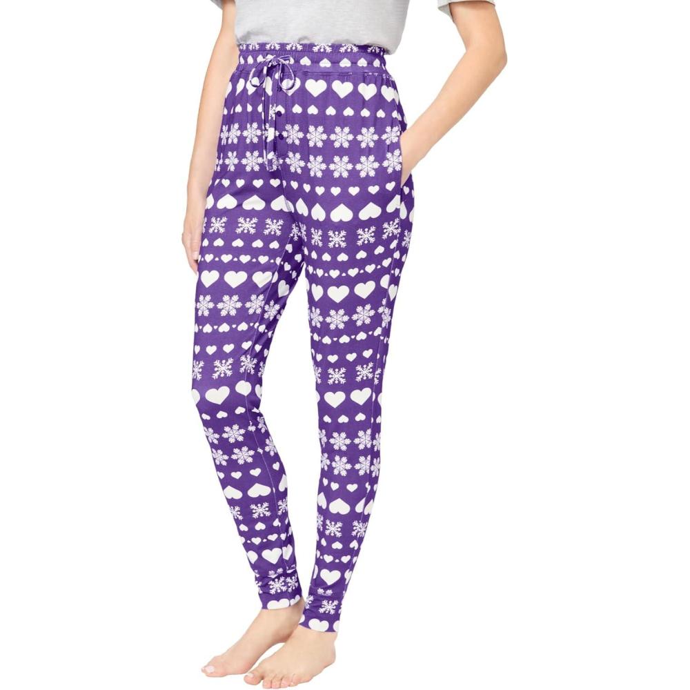 imageDreams ampamp Co Plus Size Relaxed Pajama PantPlum Burst Snowflake Heart