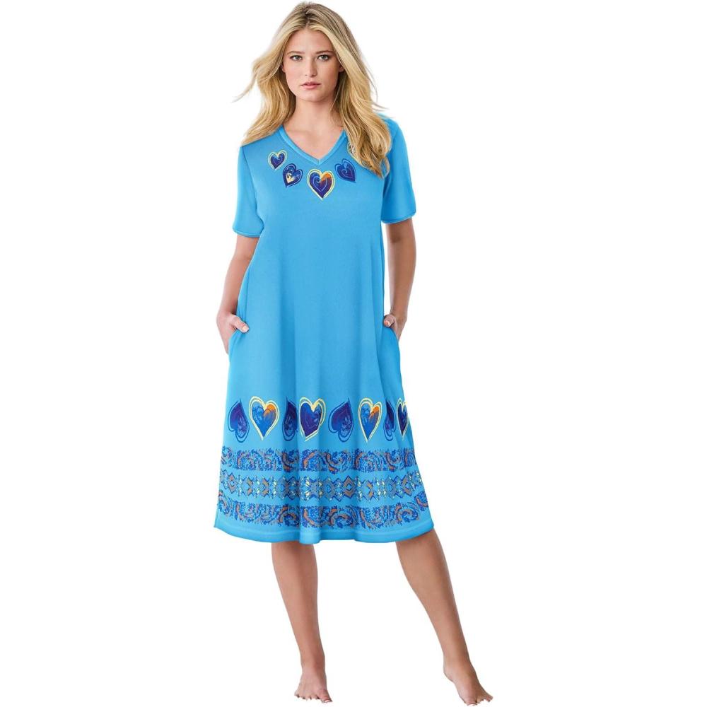 imageDreams ampamp Co Plus Size Short TShirt LoungerParadise Blue Hearts