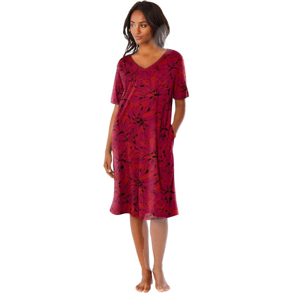 imageDreams ampamp Co Plus Size Short TShirt LoungerRed Floral