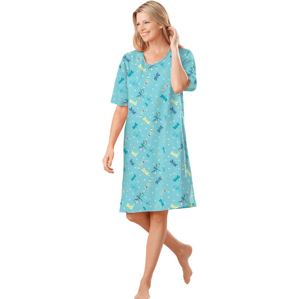 imageDreams ampamp Co Plus Size ShortSleeve SleepshirtAqua Mint Dragonfly