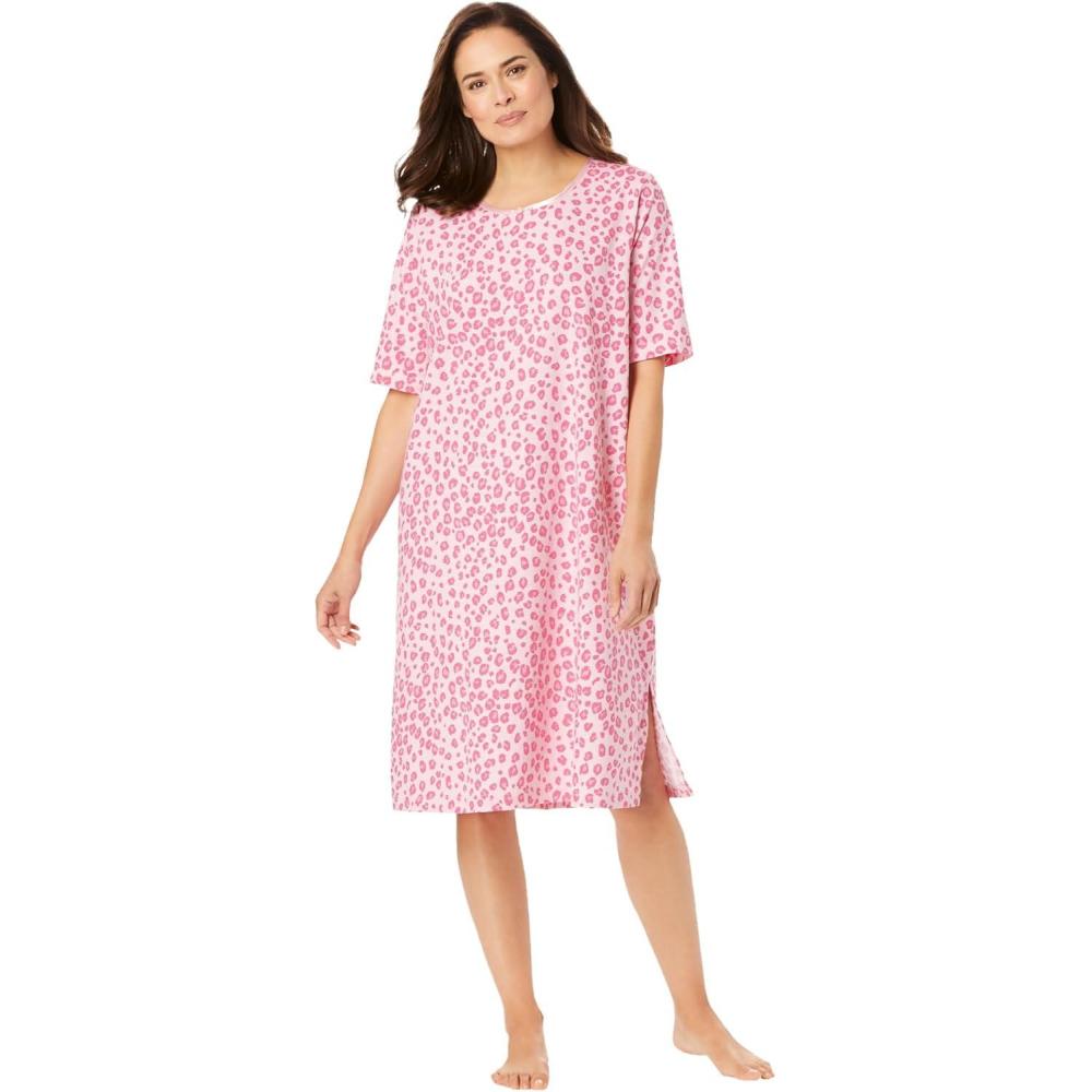 imageDreams ampamp Co Plus Size ShortSleeve SleepshirtPink Leopard