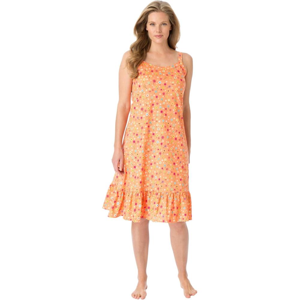 imageDreams ampamp Co Plus Size Sleeveless Knit Chemise SleepshirtHoney Peach Floral