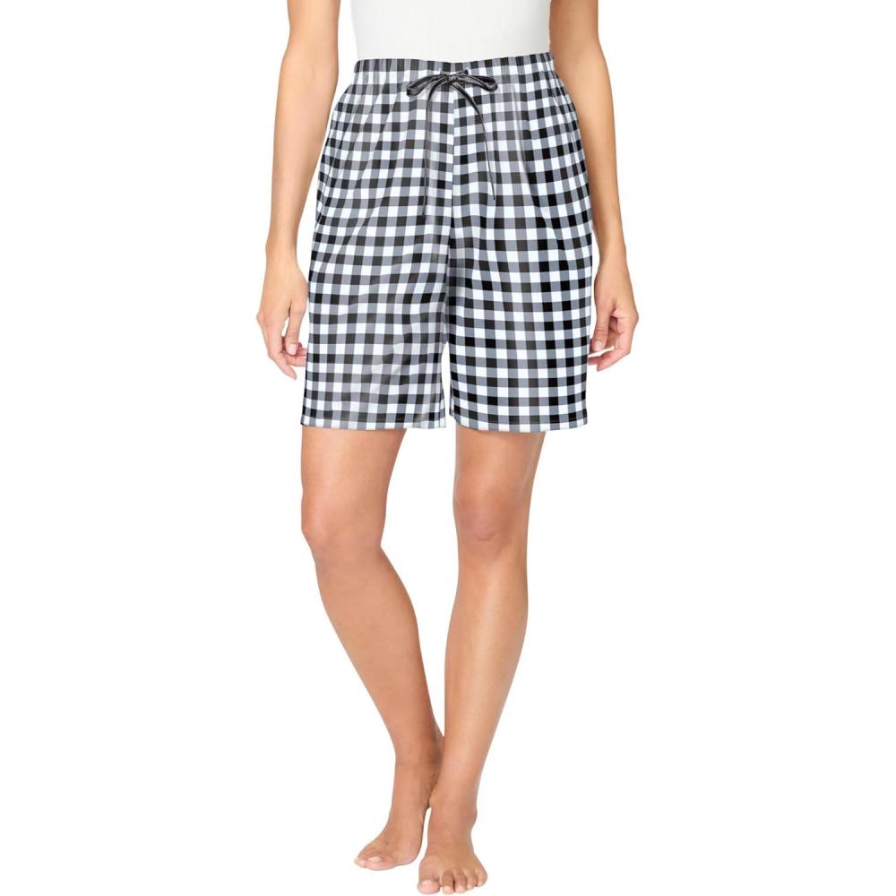 imageDreams ampamp Co Plus Size Woven Sleep ShortBlack White Check
