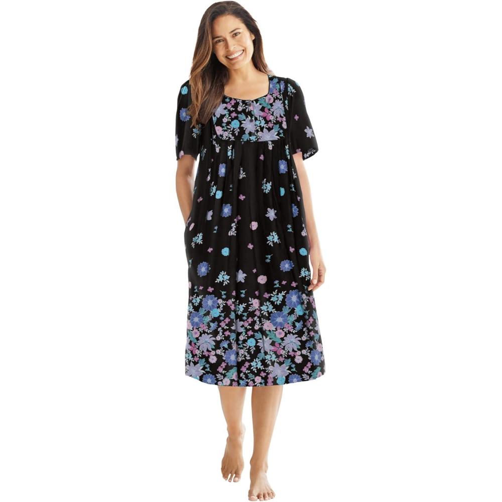 imageOnly Necessities Plus Size Mixed Print Short LoungerBlack Blossoms