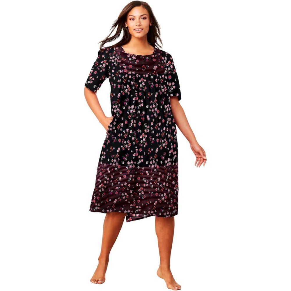 imageOnly Necessities Plus Size Mixed Print Short LoungerBlack Floral