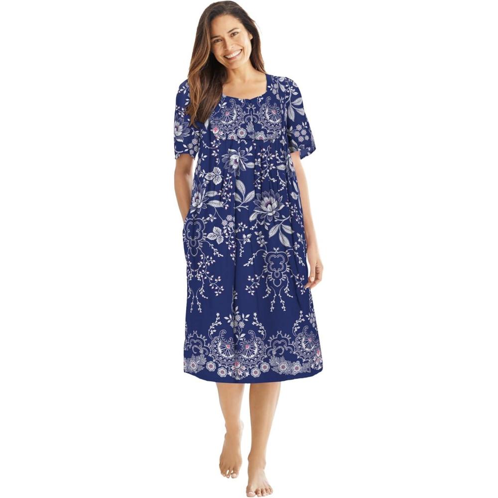 imageOnly Necessities Plus Size Mixed Print Short LoungerEvening Blue Vines