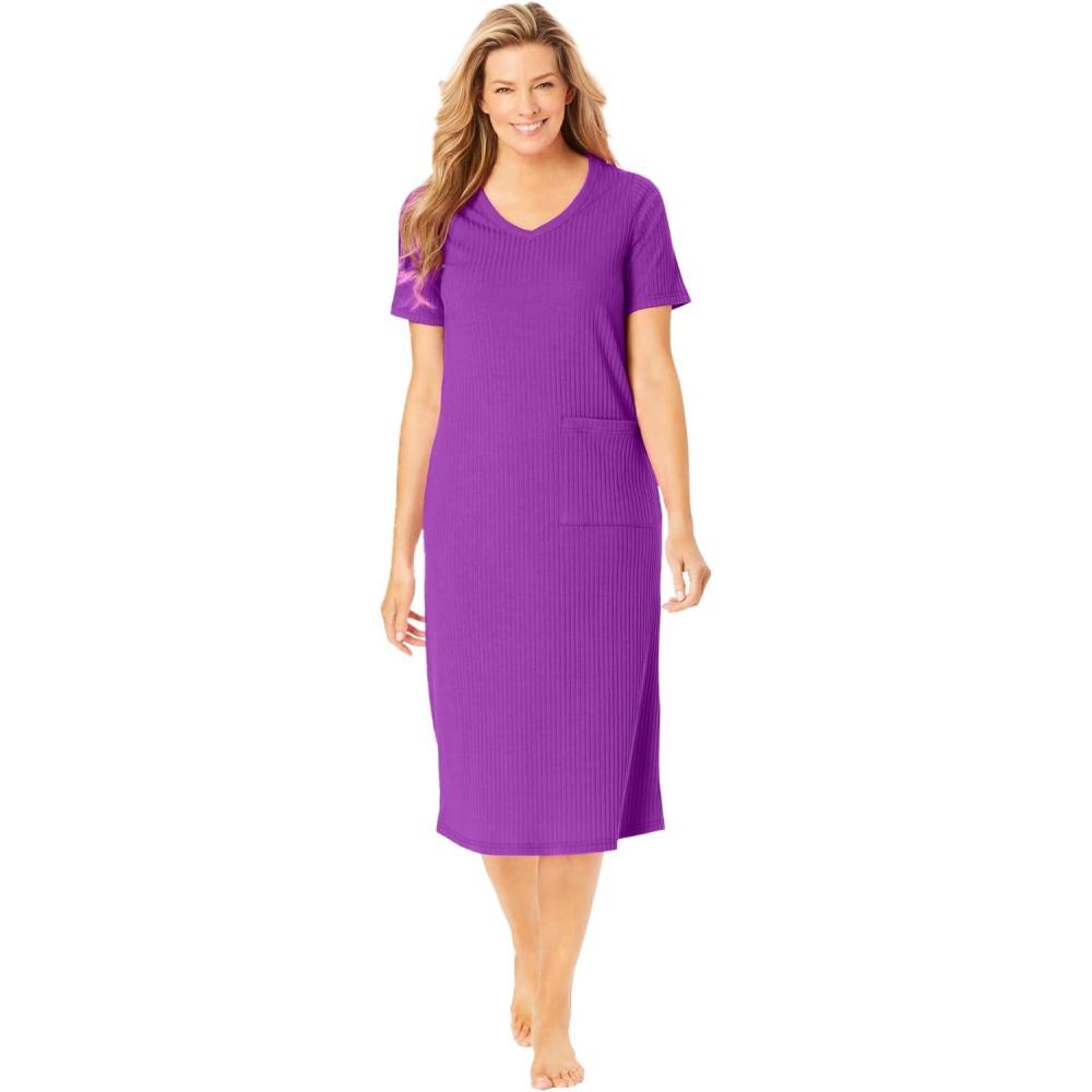 imageOnly Necessities Plus Size Ribbed SleepshirtFresh Berry