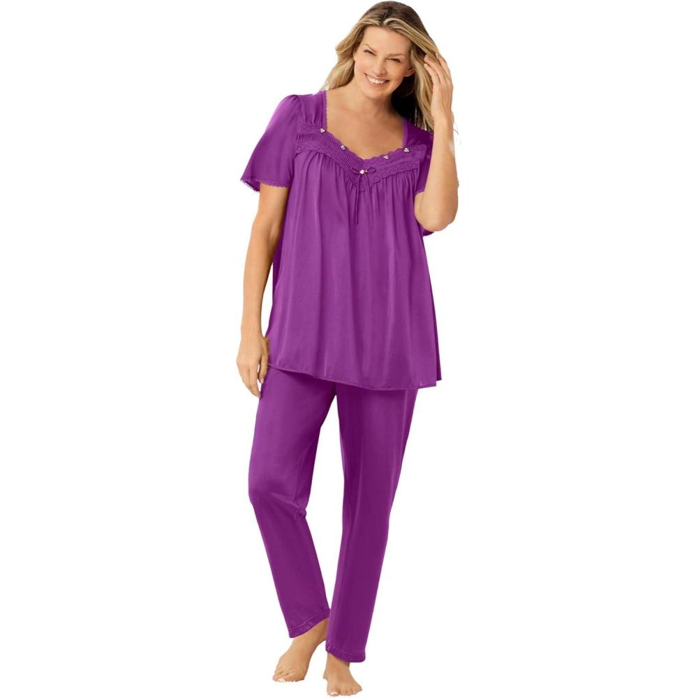 imageOnly Necessities Plus Size Silky 2Piece PJ SetFresh Berry