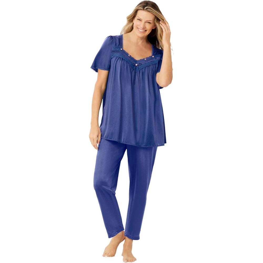 imageOnly Necessities Plus Size Silky 2Piece PJ SetUltra Blue