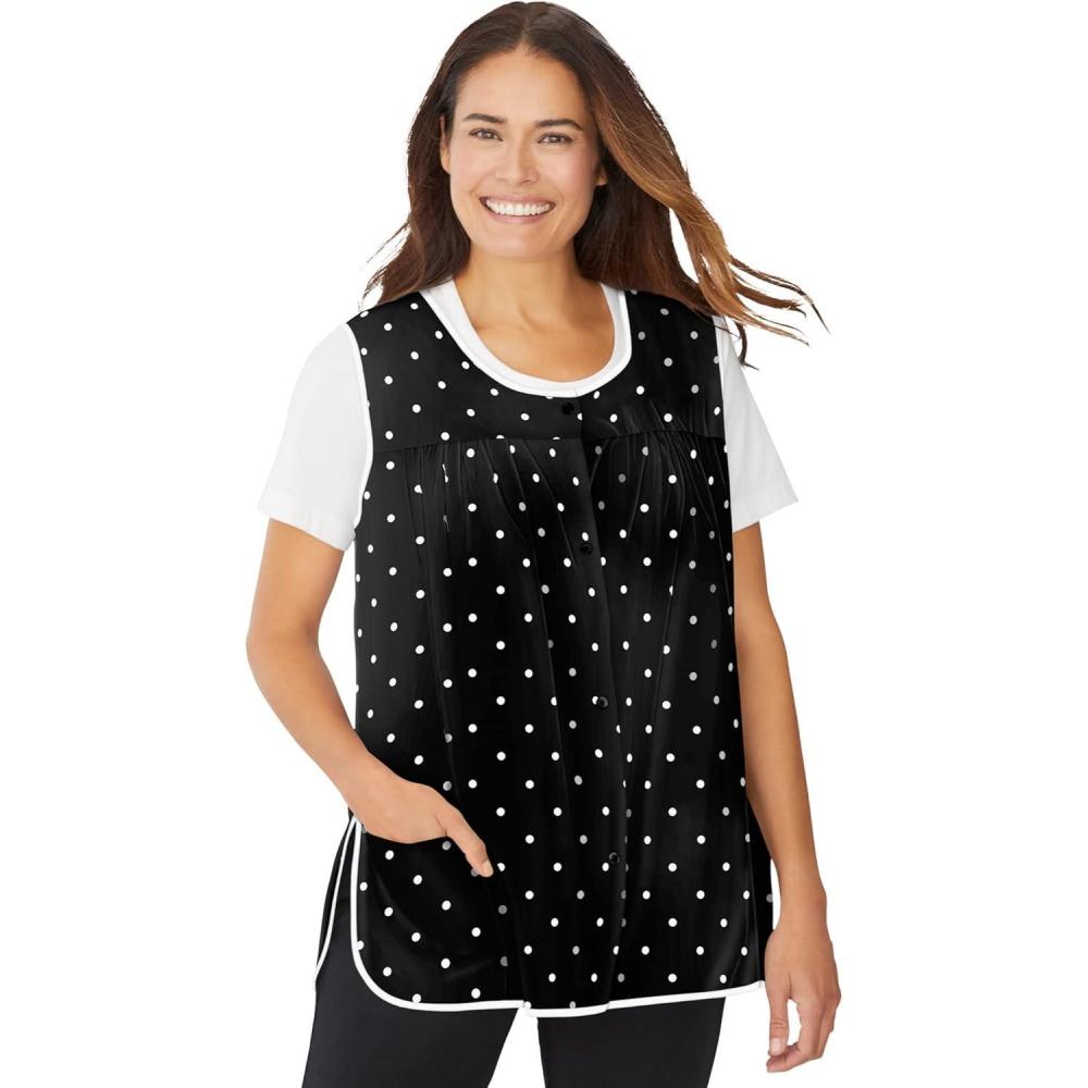imageOnly Necessities Plus Size SnapFront ApronBlack Dot