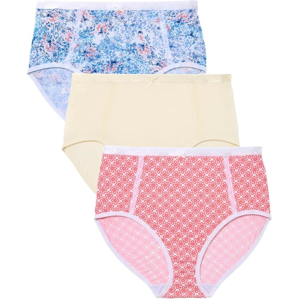 imagePlus Size Full Coverage Microfiber Panty 3PackSweet Coral Eyelet Pack